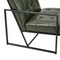 30.5"H Mid-Century Modern Leatherette Button-tufted Accent Arm Chair with Black Metal Frame